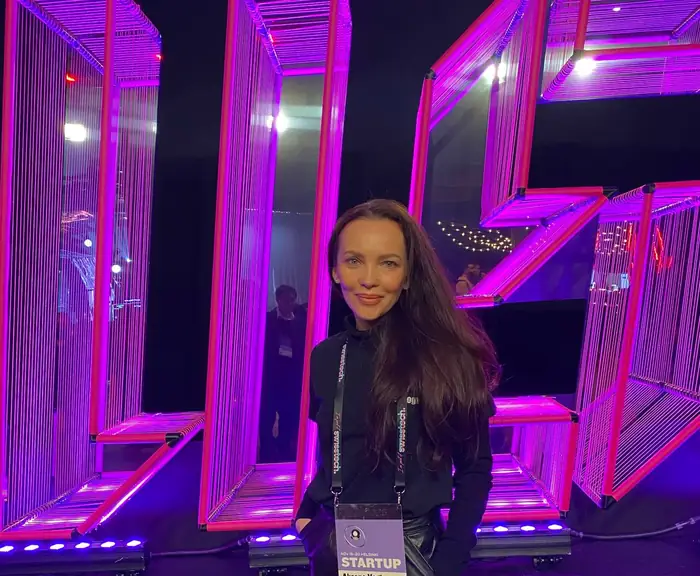 Xenia Vogt an der Slush